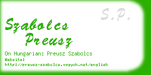 szabolcs preusz business card